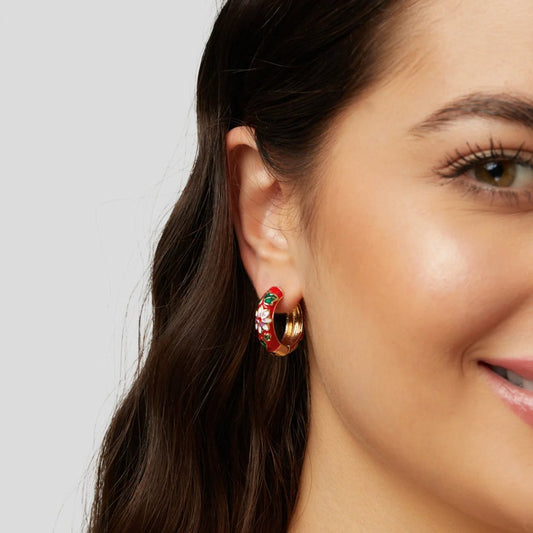 Manon Red Enamel Earrings