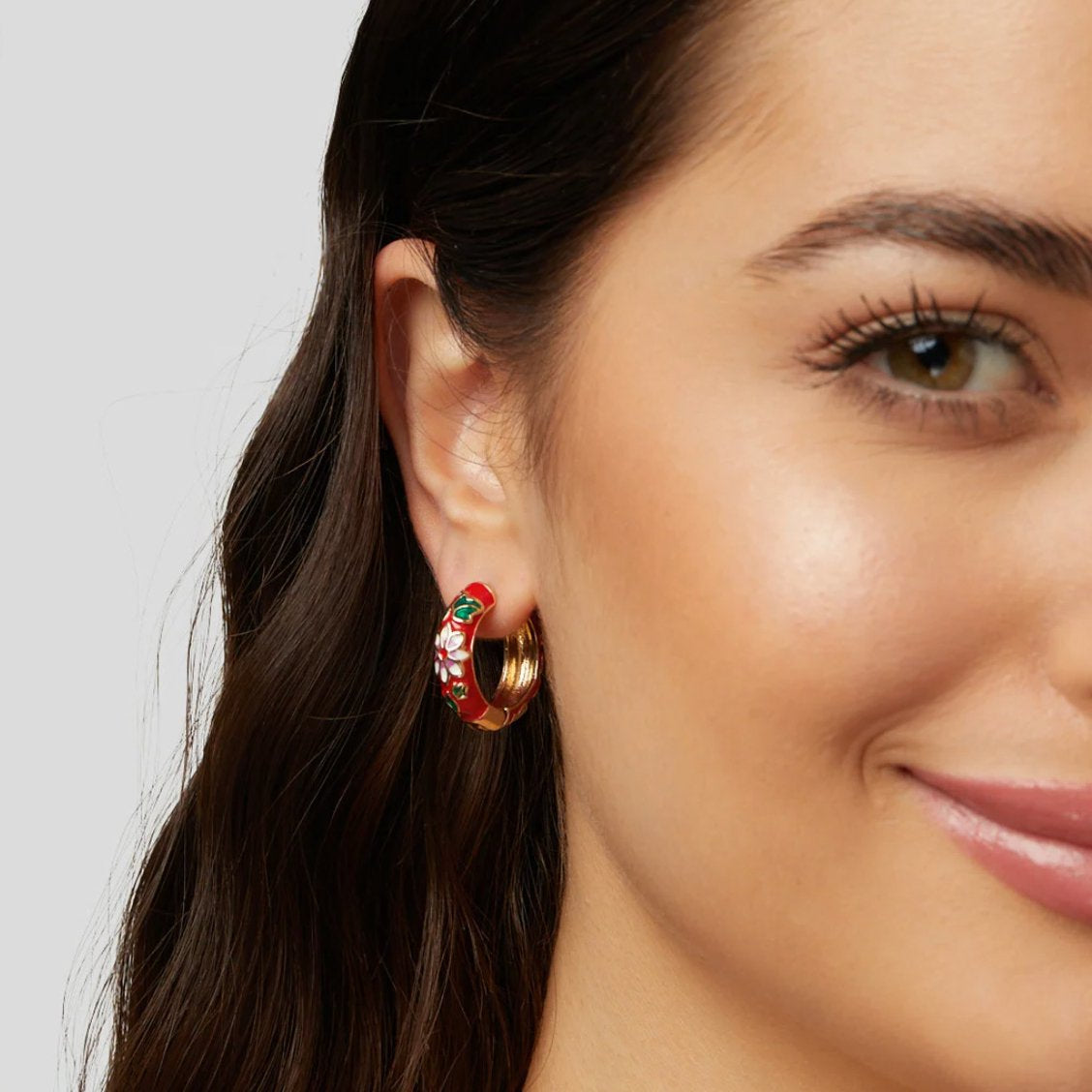 Manon Red Enamel Earrings