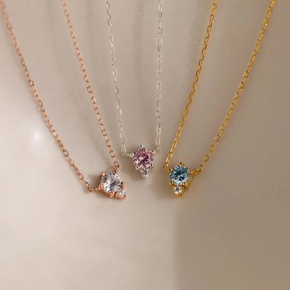 Aurora Birthstone Drop Necklace