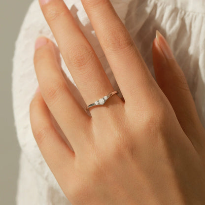 Ariana Triple Diamond Silver Ring