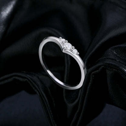 Ariana Triple Diamond Silver Ring