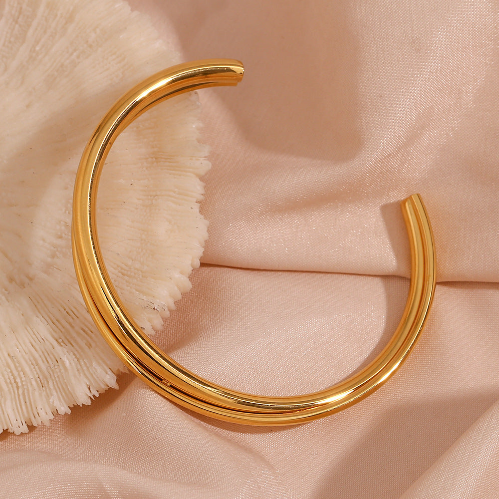 Rianne Layered Gold Bangle - Joie d’Or