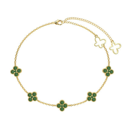 Aurélie Clover Crystal Anklet