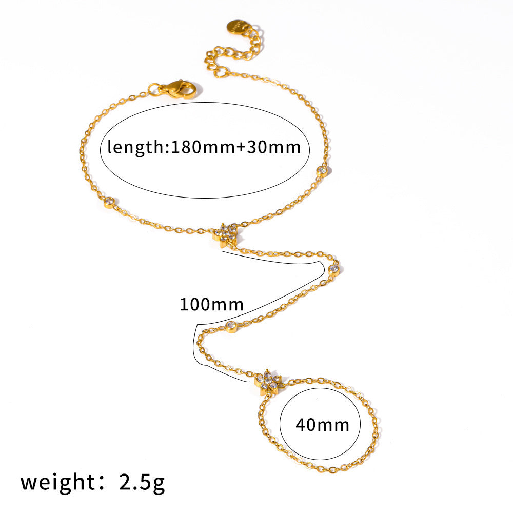 Vivienne Crystal Flower Hand Chain - Joie d’Or