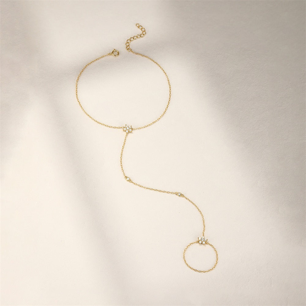 Amélie Crystal Flowers Chain Bracelet