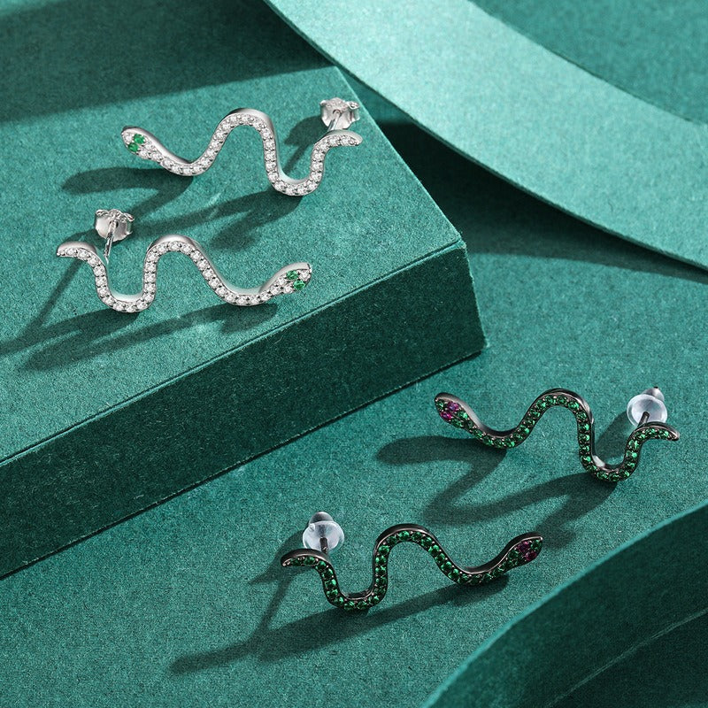 Liana Crystal Snake Earrings