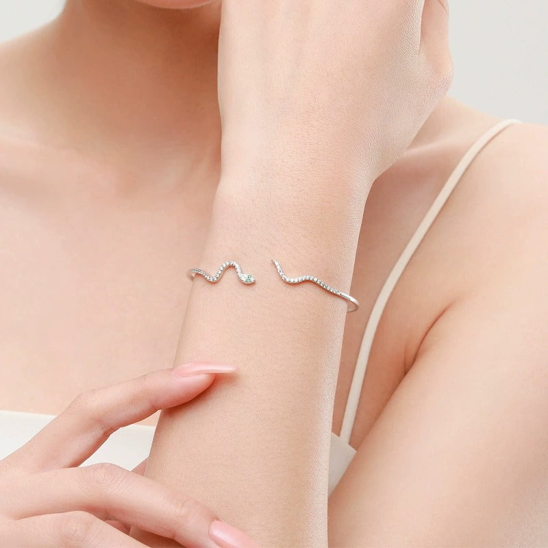 Liana Crystal Snake Bangle