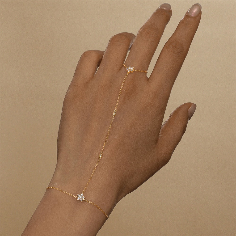 Amélie Crystal Flowers Chain Bracelet