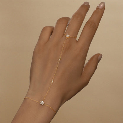Amélie Crystal Flowers Chain Bracelet