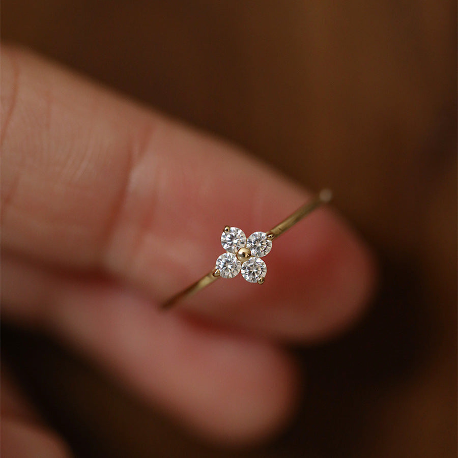 Mia Crystal Clover Ring