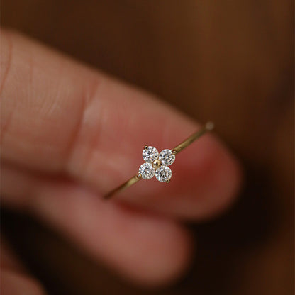 Mia Crystal Clover Ring