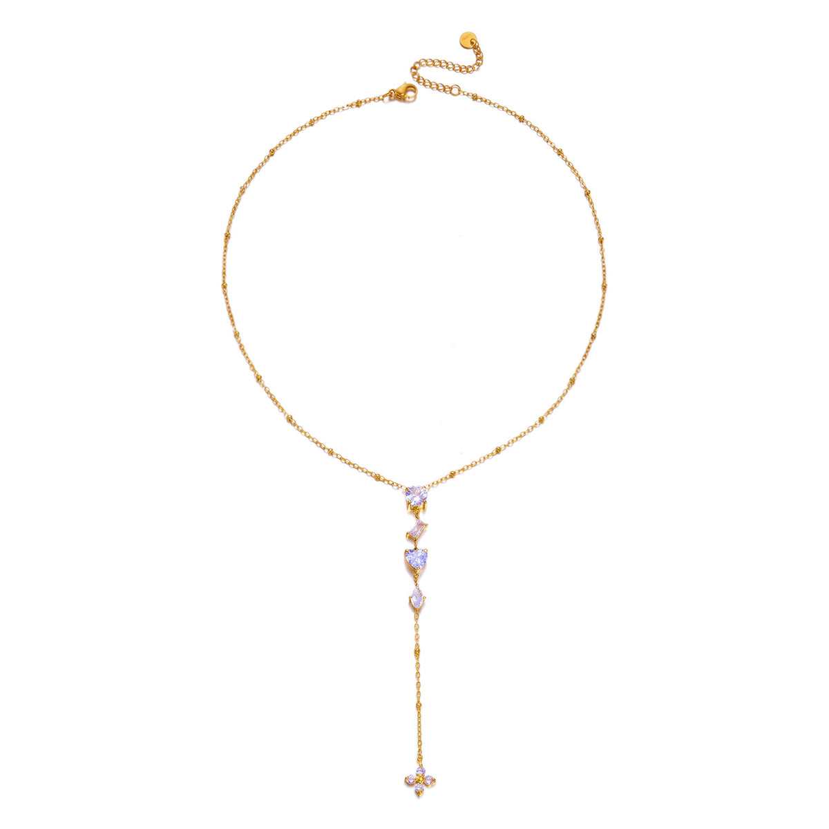 Victorine Mixed Cut Gold Necklace