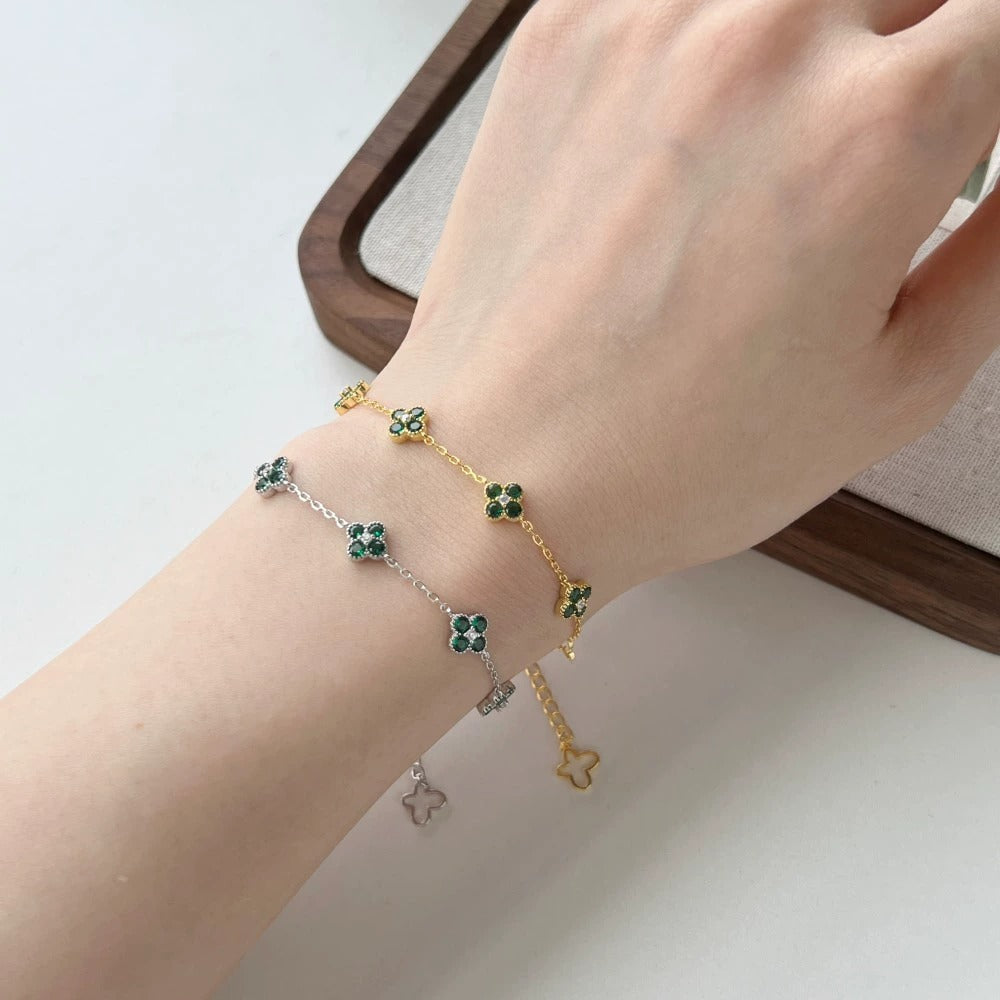 Aurélie Clover Crystal Bracelet