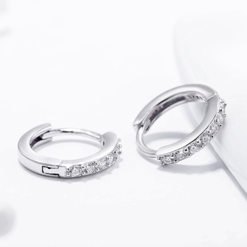 Olivia Pavé Silver Hoops - Joie d’Or