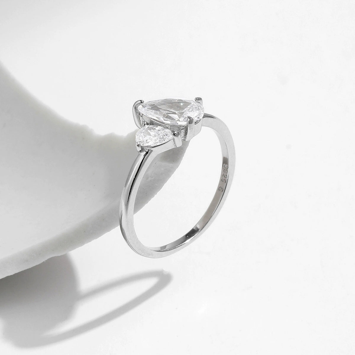 Luna Dual Pear Silver Ring - Joie d’Or