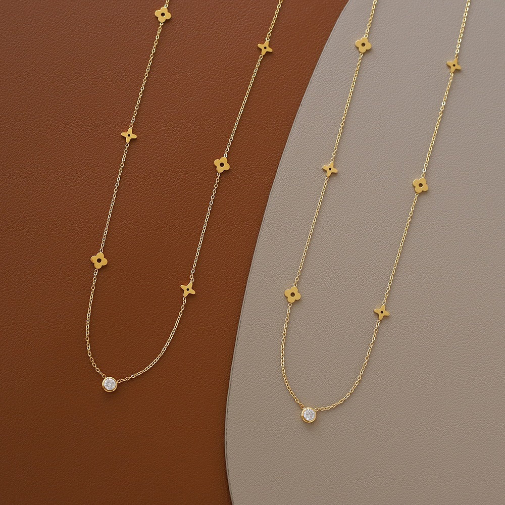 Élina Dainty Clover Necklace