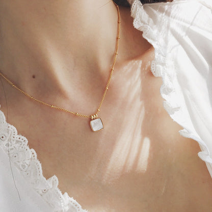 Maria White Pendant Necklace