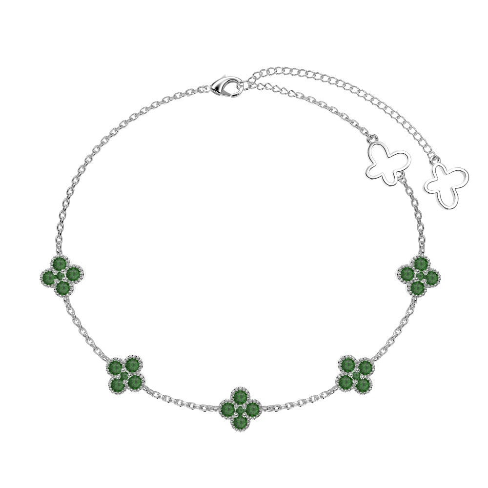 Aurélie Clover Crystal Anklet
