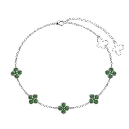Aurélie Clover Crystal Anklet