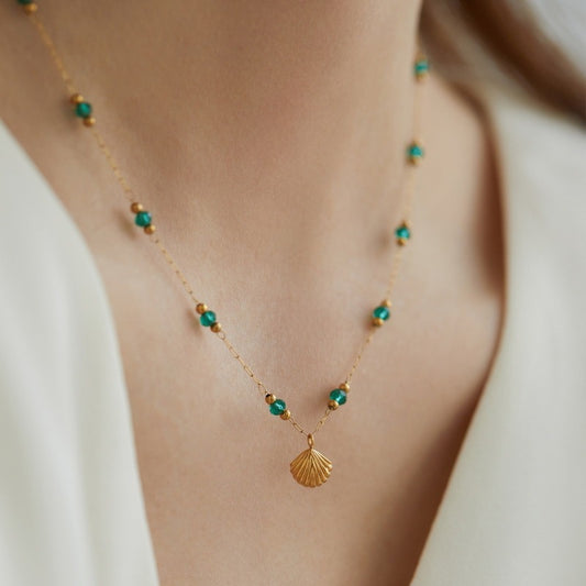 Alla Gold Shell & Beads Necklace