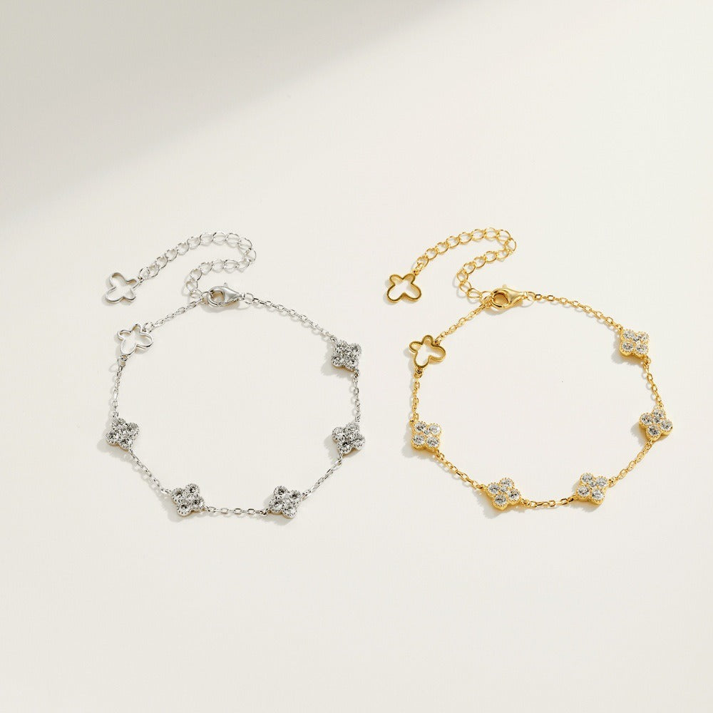Aurélie Clover Crystal Anklet