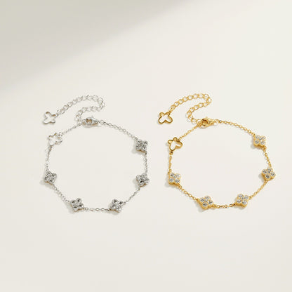Aurélie Clover Crystal Anklet