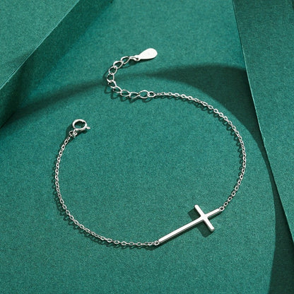 Camille Silver Cross Bracelet