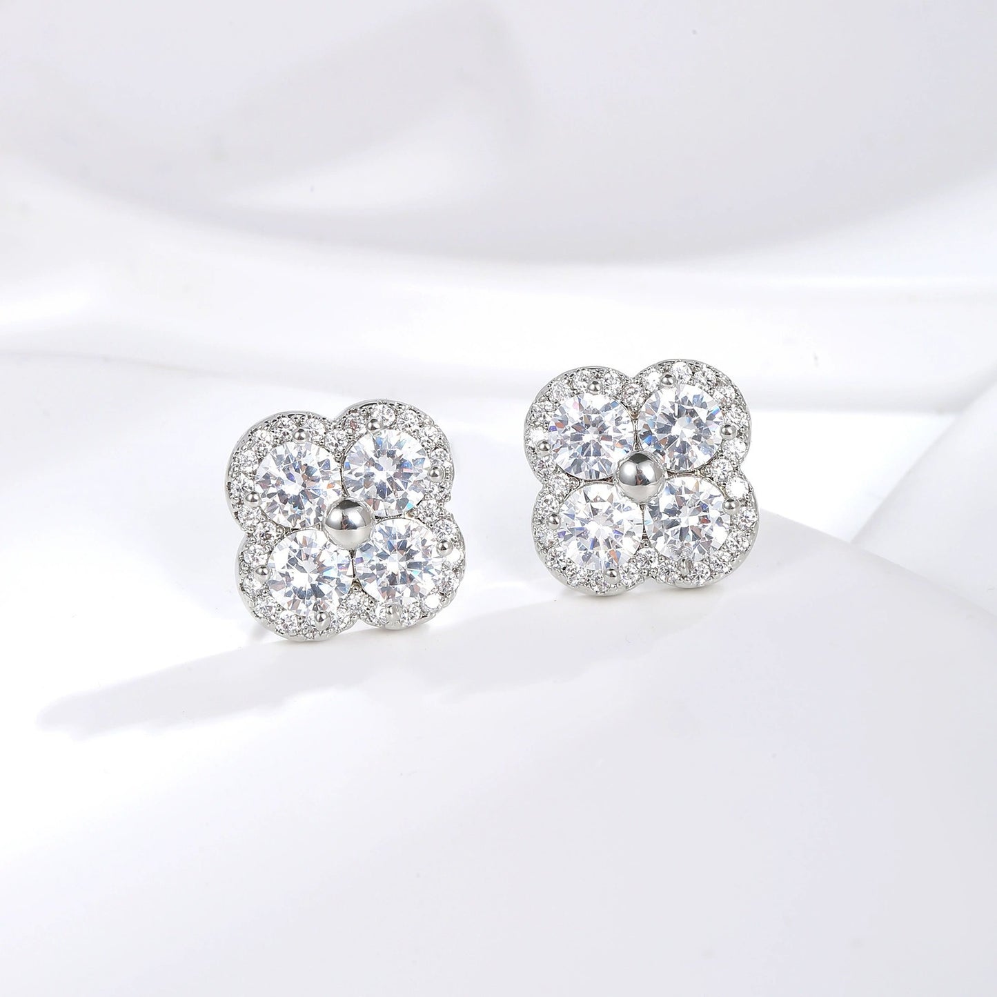 Augustina Silver Crystal Earrings
