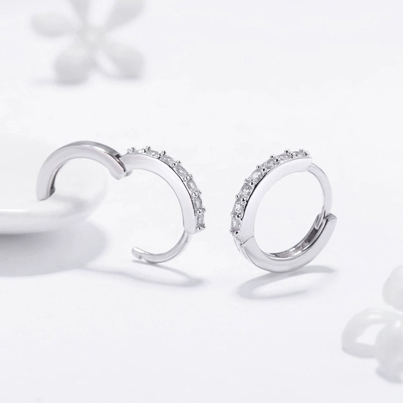 Olivia Pavé Silver Hoops - Joie d’Or