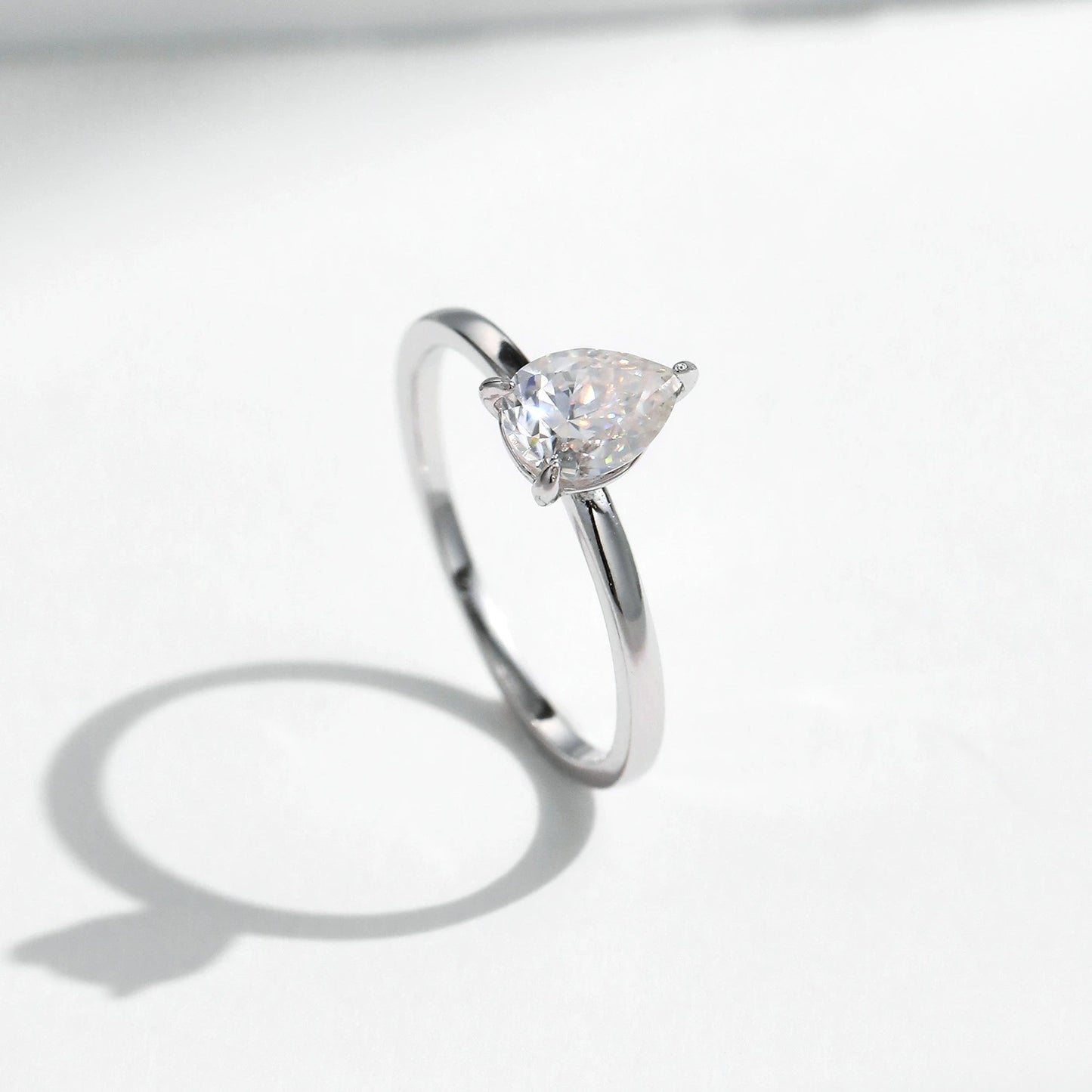 Eva Crystal Drop Silver Ring