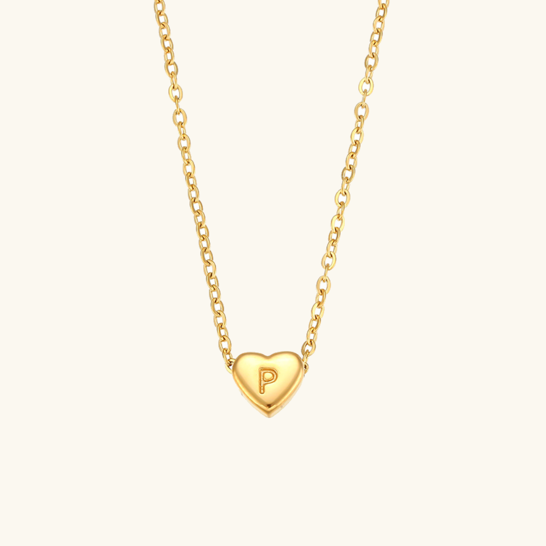 Heart Initial Gold Necklace - Joie d’Or