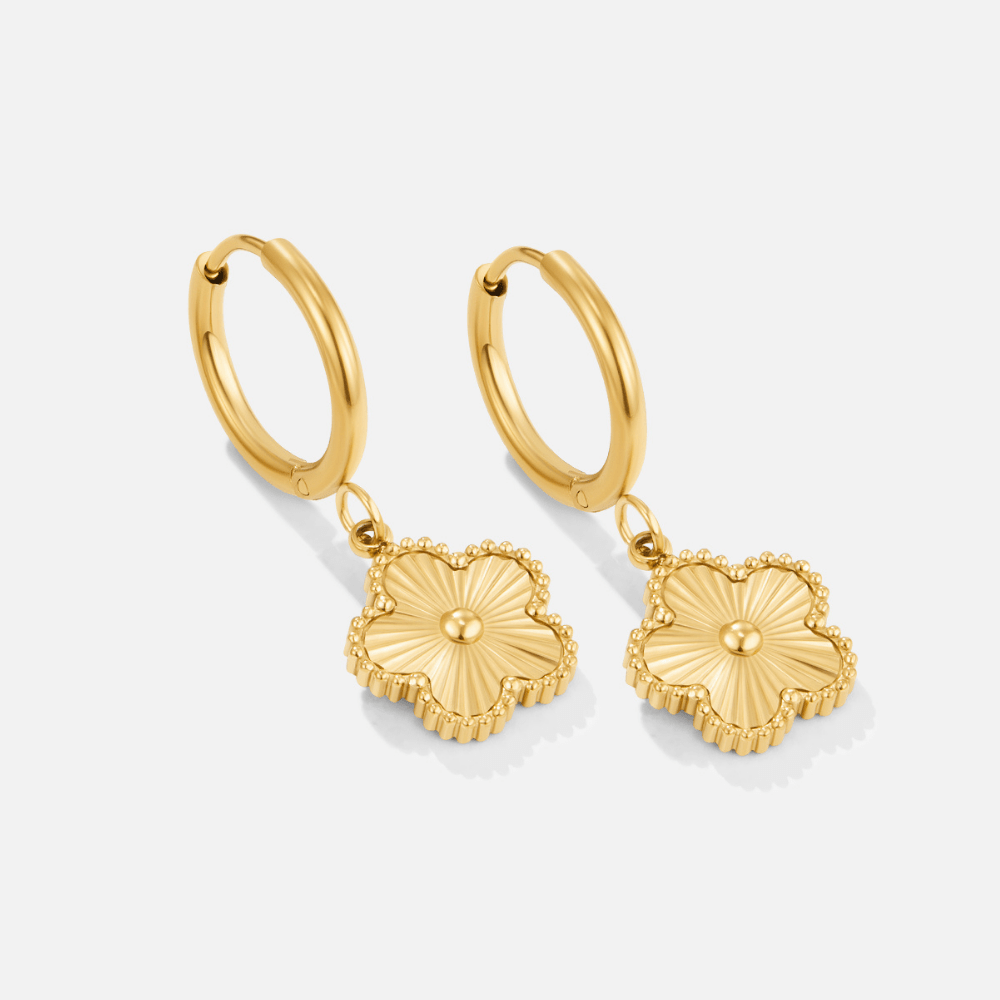 Rowena Clover Hoop Earrings
