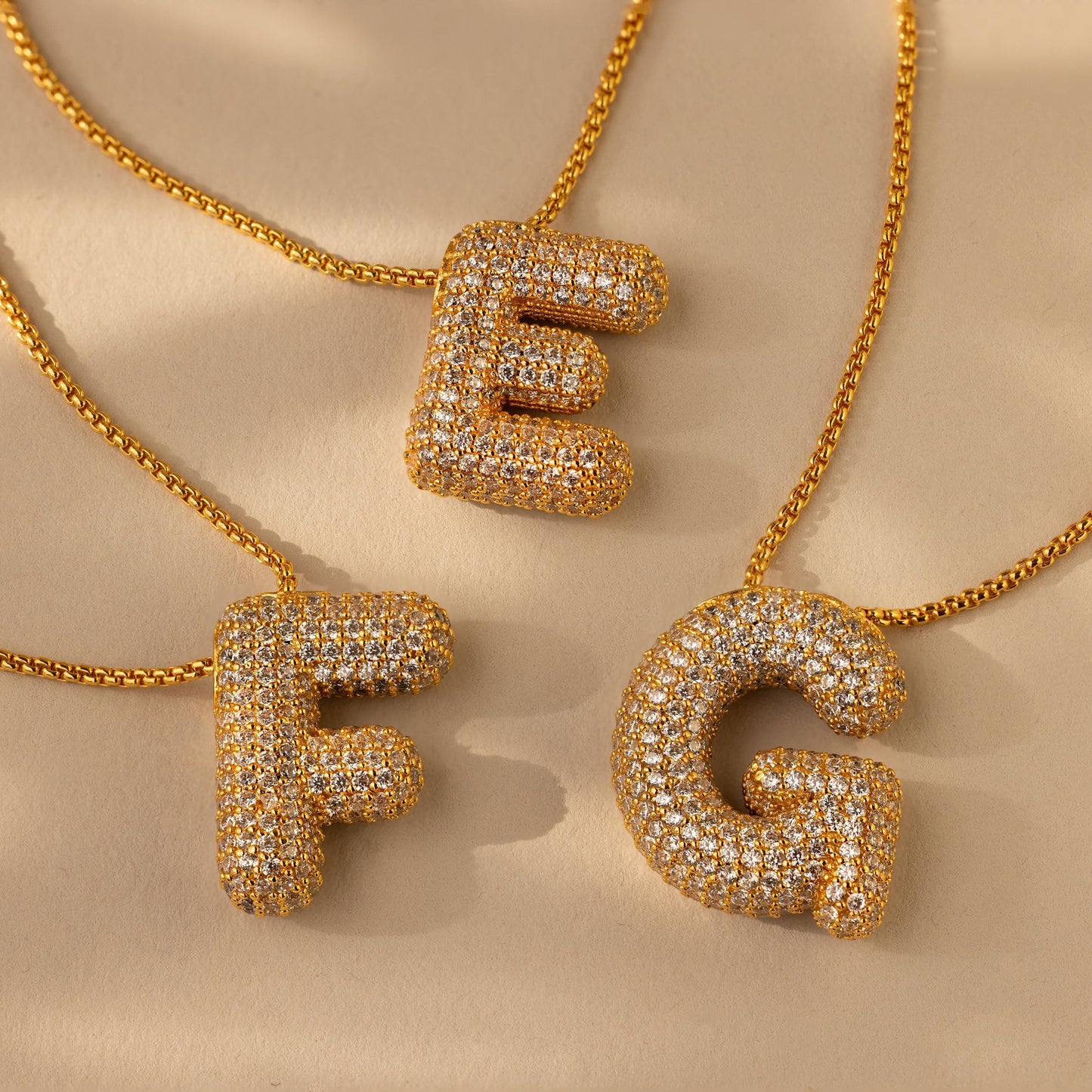 Valentina Crystal Letter Necklace