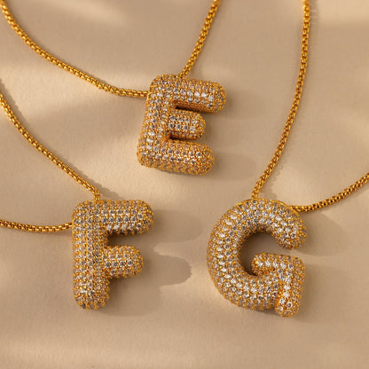 Valentina Crystal Letter Necklace