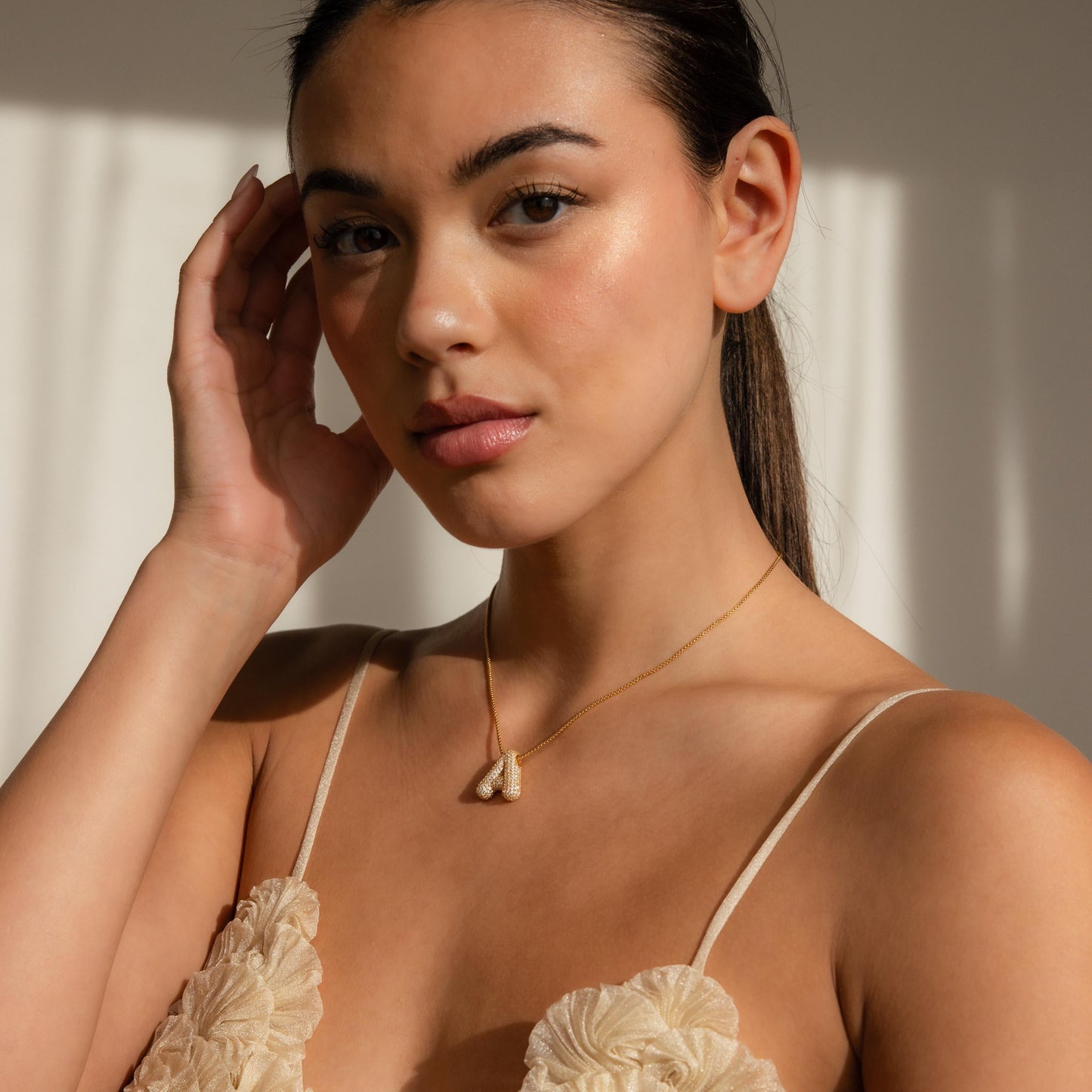 Valentina Crystal Letter Necklace