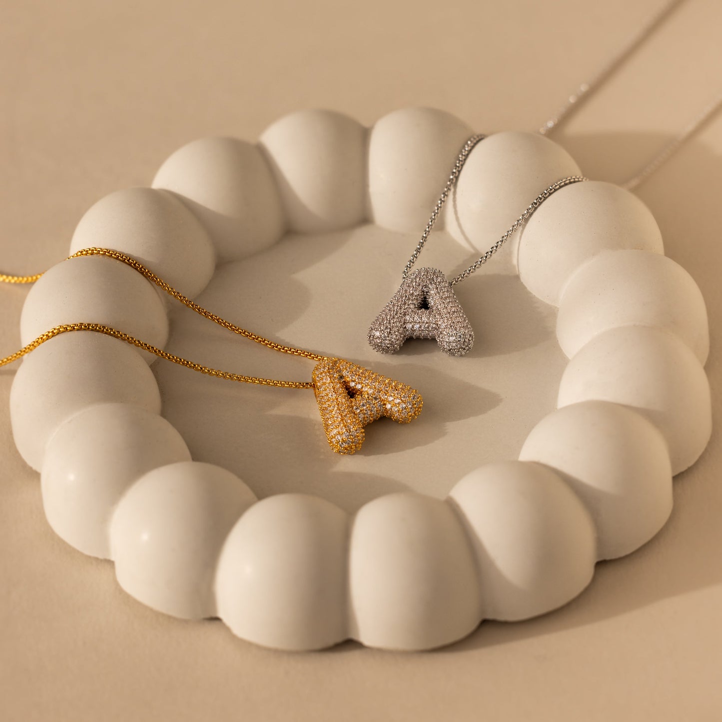 Valentina Crystal Letter Necklace