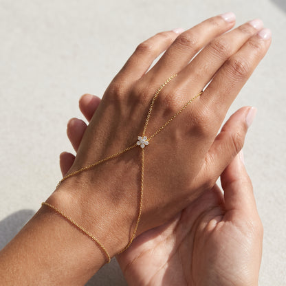 Sylvie Delicate Floral Gold Finger Bracelet - Joie d’Or