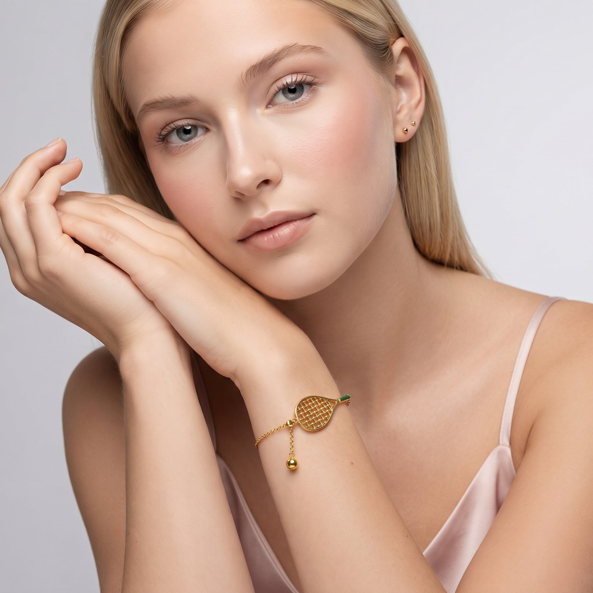 Helena Gold Tennis Ball & Racket Bracelet - Joie d’Or