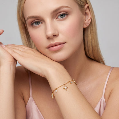 Giovanna Sparkling North Star Gold Chain Bracelet - Joie d’Or