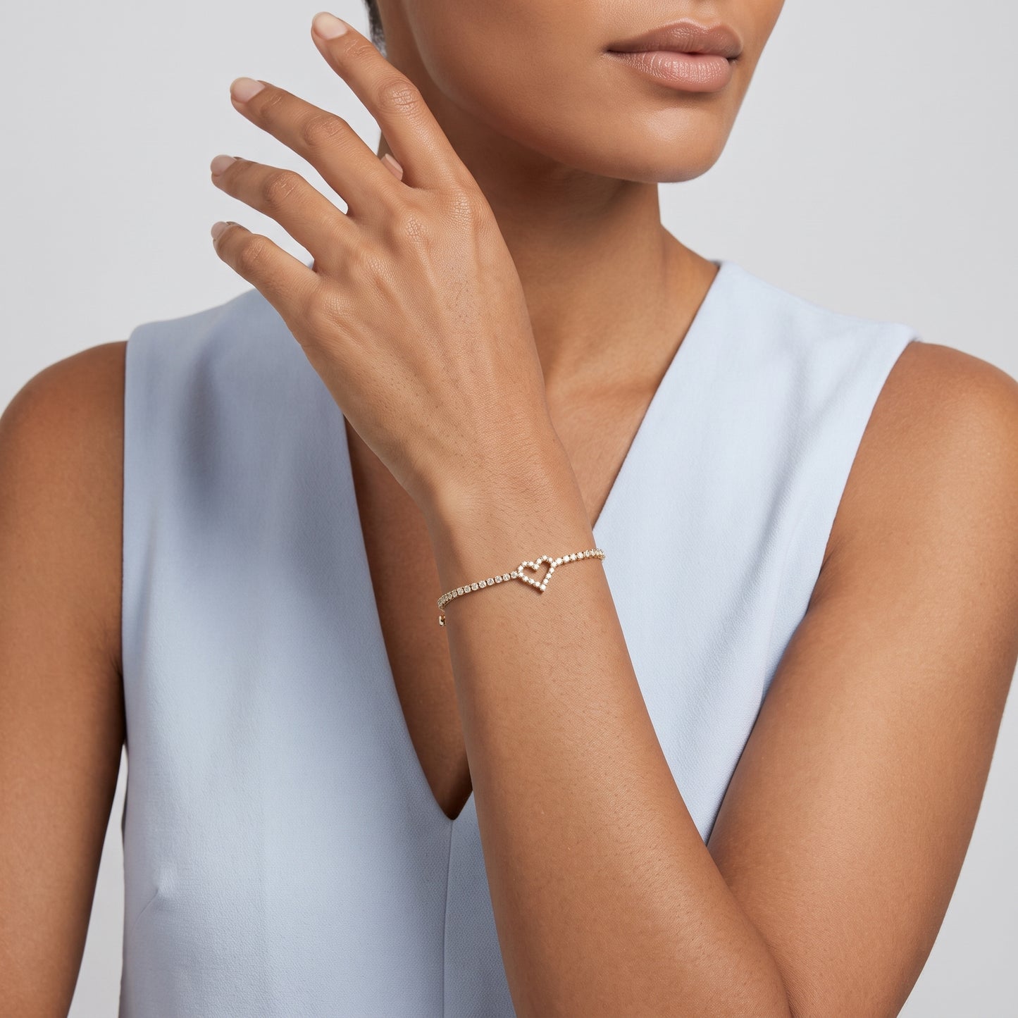 Lucienne Romantic Crystal Heart Gold Bracelet - Joie d’Or