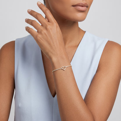 Lucienne Romantic Crystal Heart Gold Bracelet - Joie d’Or