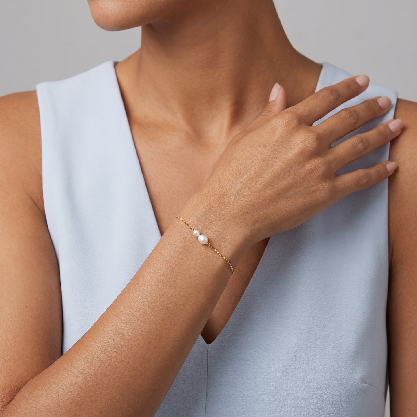 Agathe Freshwater Pearl Gold Chain Bracelet - Joie d’Or