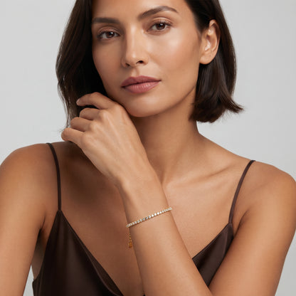 Ottavia Zirconia Gold Tennis Bracelet - Joie d’Or