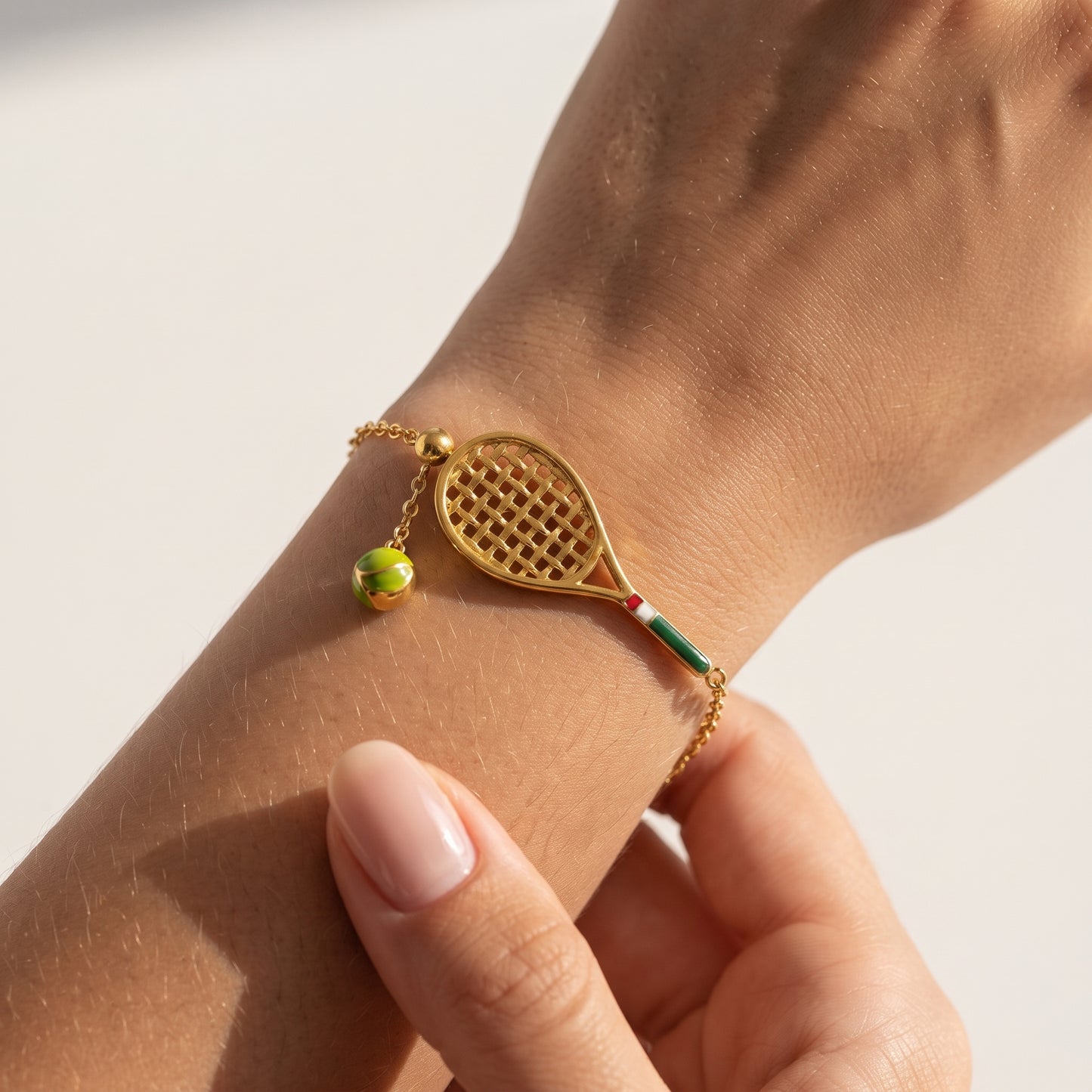 Helena Gold Tennis Ball & Racket Bracelet - Joie d’Or