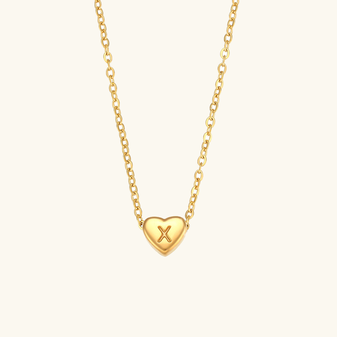 Heart Initial Gold Necklace - Joie d’Or