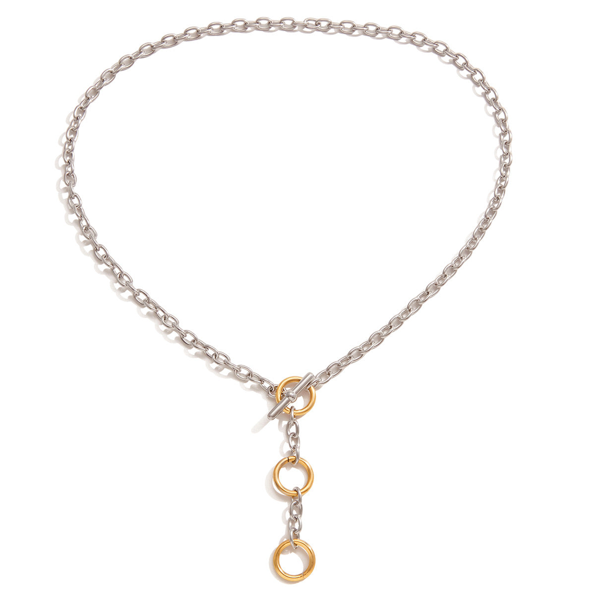 Albane Circle Toggle Two-Tone Necklace