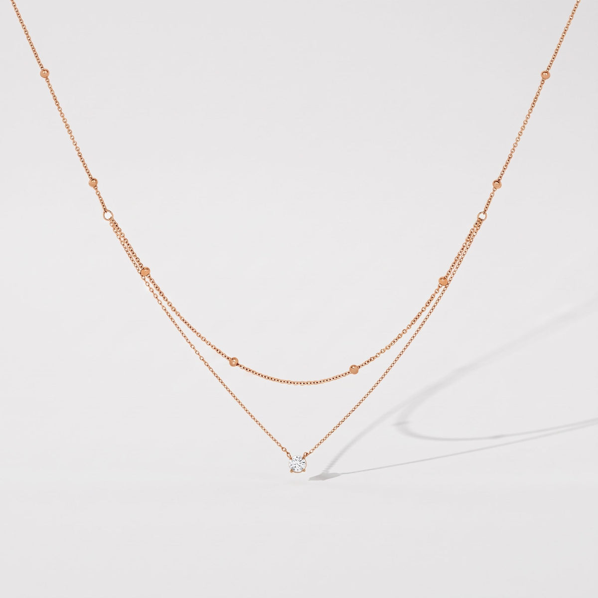 Amélie Layer Solitaire Gold Necklace - Joie d’Or