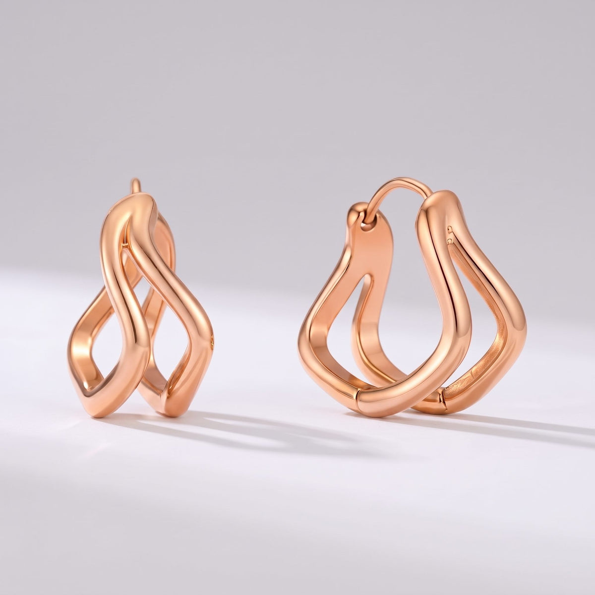 Anouk Double Wave Gold Earrings - Joie d’Or