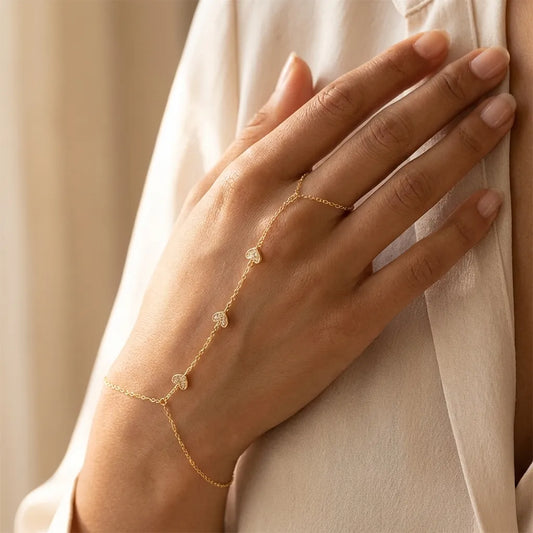 Amélie Crystal Heart Bracelet - Joie d’Or