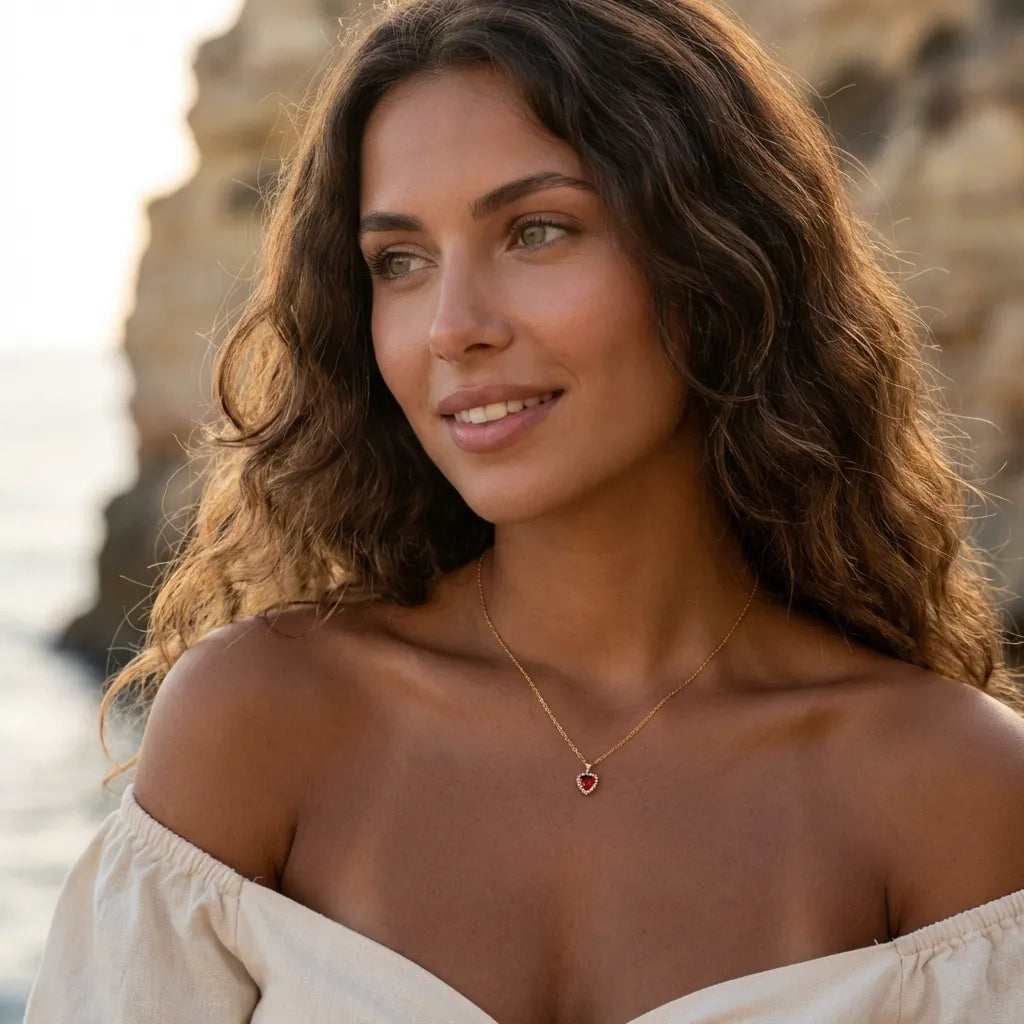Colette Pave Heart Necklace - Joie d’Or